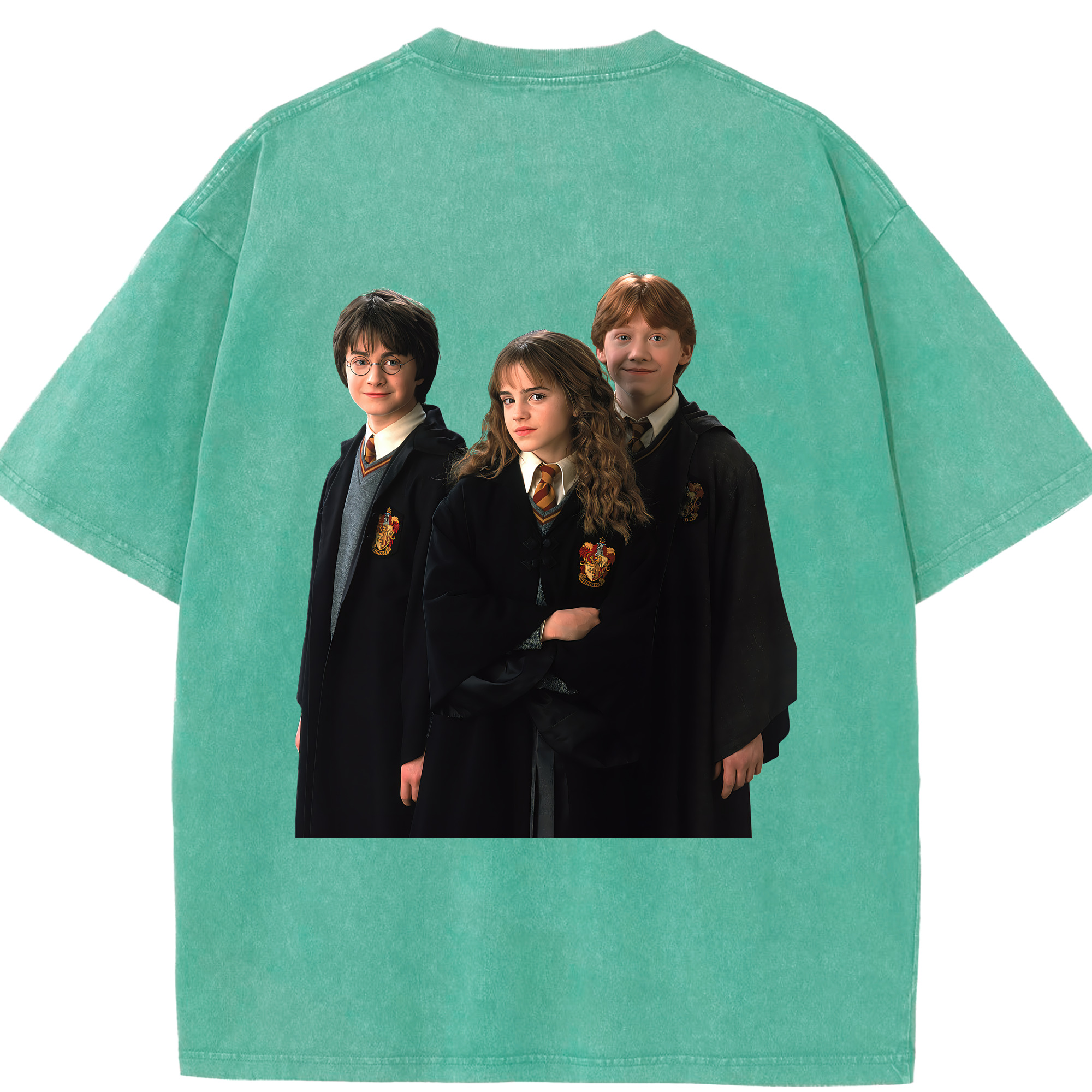 （画像用） Harry Potter ハリー・ポッターシリーズ 綿100% ヴィンテージ風 半袖Tシャツ（背面プリント）